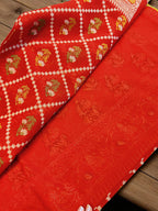 Traditional Red Cotton Meenakari & Paithani Saree