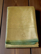 Olive Green Banarasi Silk Saree with Rich Zari Motifs & Heavy Pallu