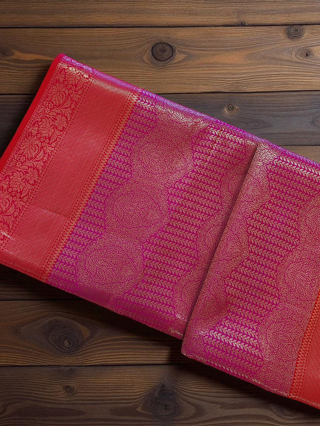 Pink Banarasi Silk Saree with Intricate Zari Motifs