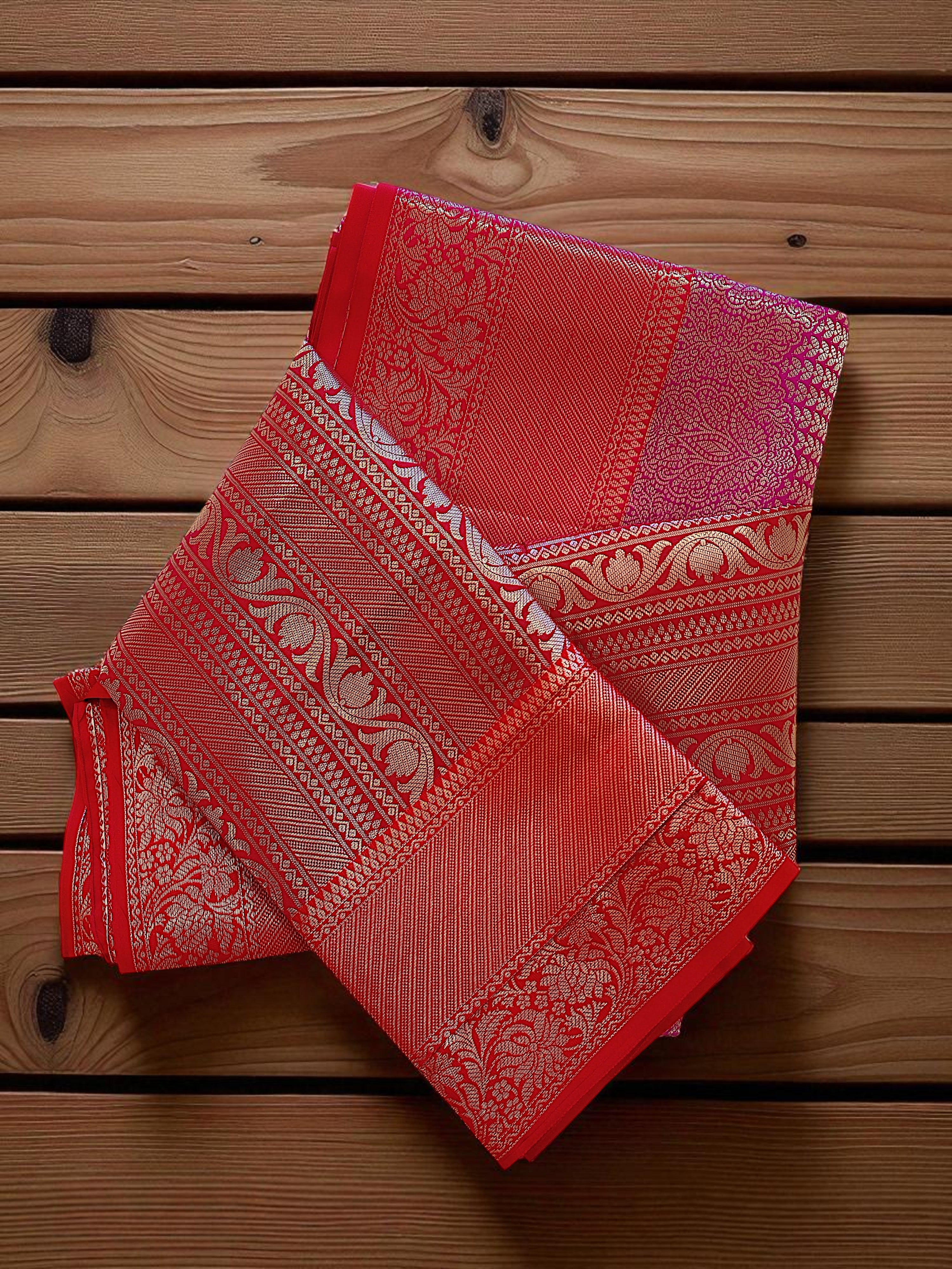Pink Banarasi Silk Saree with Intricate Zari Motifs