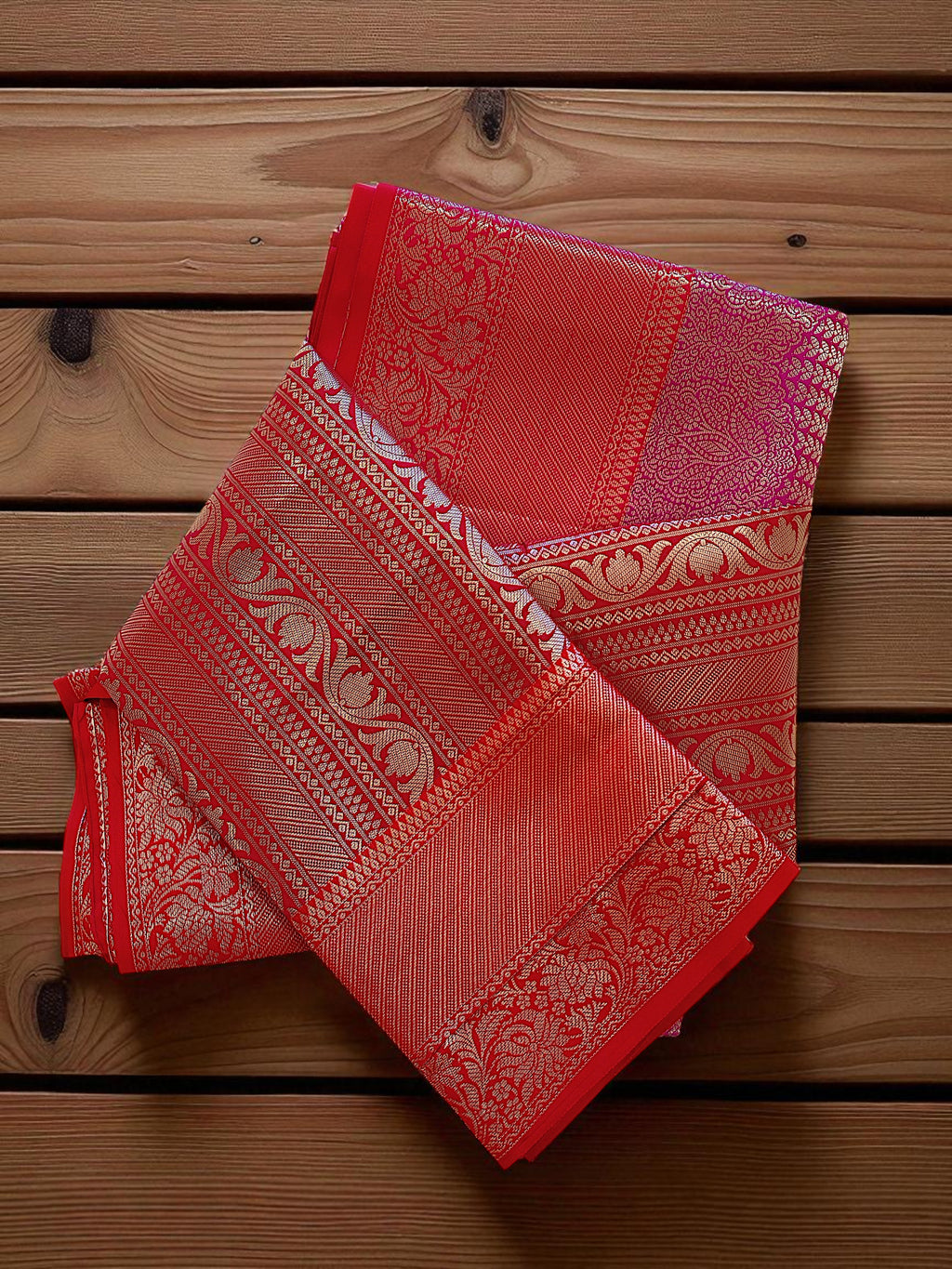 Pink Banarasi Silk Saree with Intricate Zari Motifs