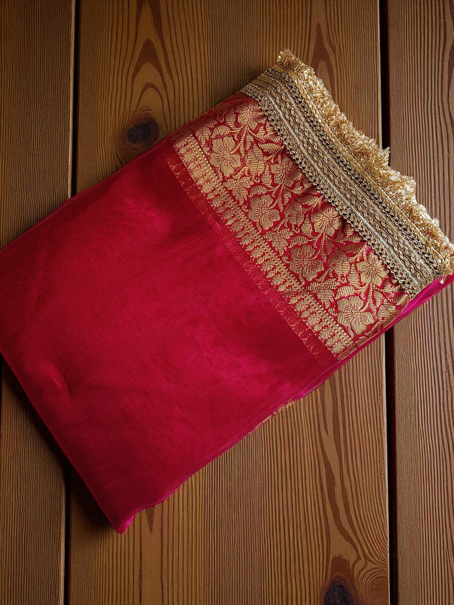 Royal Pink Tissue Banarasi Maharani Saree