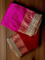Royal Pink Tissue Banarasi Maharani Saree