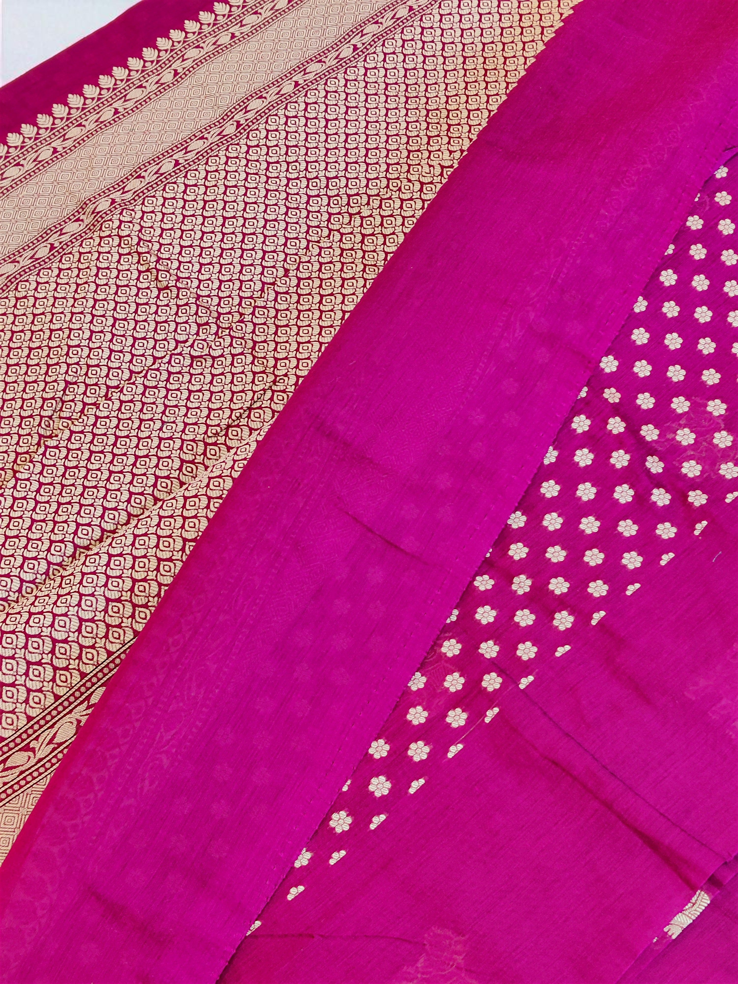 Nandi Embroidered Pure Cotton Banarasi Saree from Varanasi